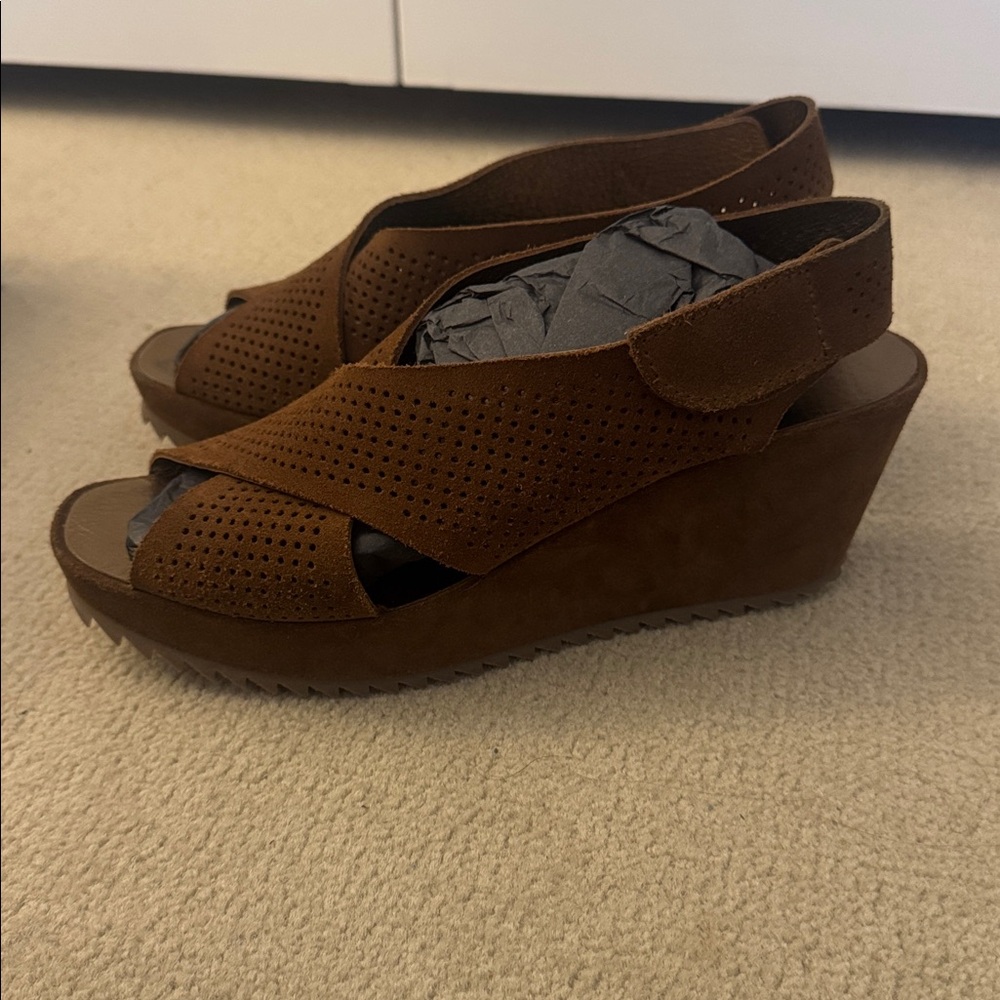 Pedro Garcia Frigg Tobacco Wedge Sandals 41